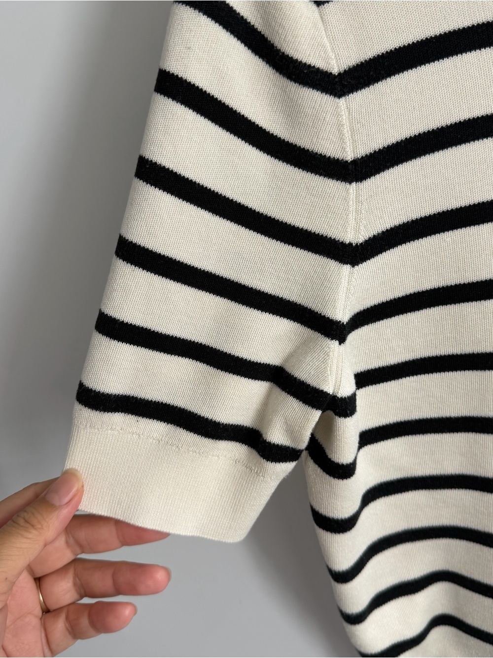 Lilysilk Scoopneck Mulberry Silk Knit Striped Cream Top - Picture 13 of 15